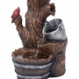 CARDINAL BIRDHOUSE CASCADING BARREL FOUNTAIN