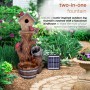 Alpine Corporation Solar-Powered Cascading Barrel Fountain and Cardinal Birdhouse , 32" High