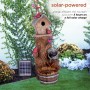 Alpine Corporation Solar-Powered Cascading Barrel Fountain and Cardinal Birdhouse , 32" High