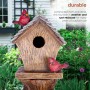 Alpine Corporation Solar-Powered Cascading Barrel Fountain and Cardinal Birdhouse , 32" High