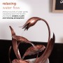 Alpine Corporation 15"H Indoor Multi-Tier Metal Floral Leaf Tabletop Fountain with Stone-Filled Base