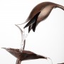 Alpine Corporation 15"H Indoor Multi-Tier Metal Floral Leaf Tabletop Fountain with Stone-Filled Base