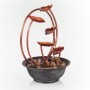 Alpine Corporation 13"H Indoor Multi-Tier Metal Leaf Tabletop Fountain with Stone-Filled Base