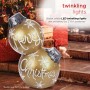 Alpine Corporation Holiday "Merry Christmas" Stacked Ornaments Statue with Color Changing LED Lights, Gold