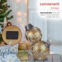 Alpine Corporation Holiday "Merry Christmas" Stacked Ornaments Statue with Color Changing LED Lights, Gold