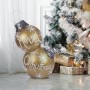 Alpine Corporation Holiday "Merry Christmas" Stacked Ornaments Statue with Color Changing LED Lights, Gold